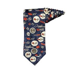 Ralph Marlin RM Style Chevrolet Corvette Logo Emblems Vintage Novelty Necktie